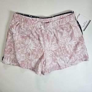 Roudelain Womens Sleep Shorts Set Of 2 Small Blue White Hearts Pink White Floral